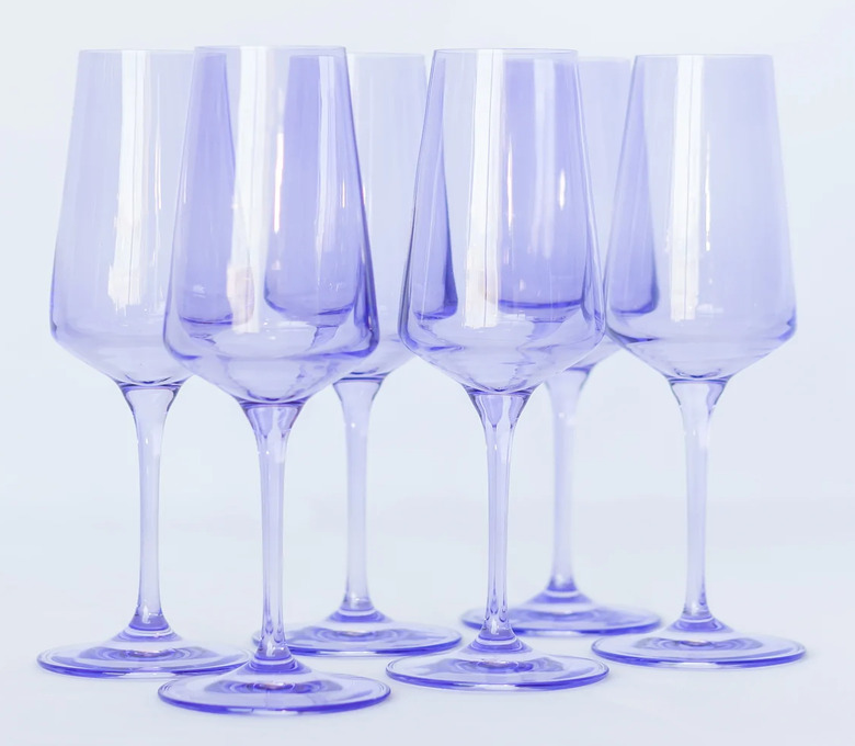 Estelle Colored Champagne Flutes in Lavender