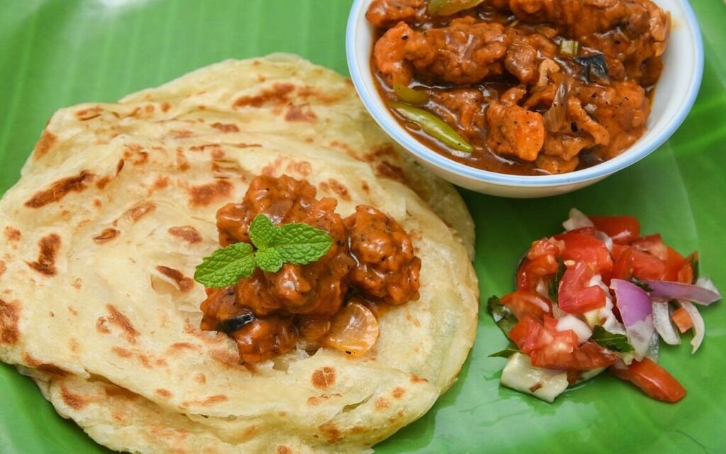 Malabar Parotta with Kerala Beef Curry