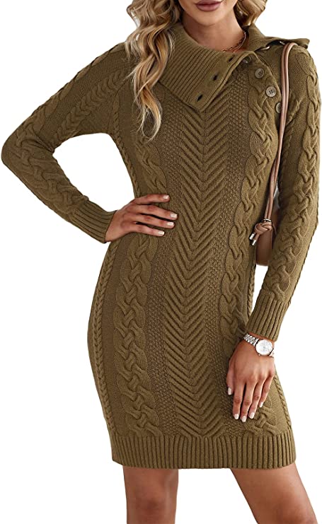 AlvaQ Womens Winter Knitted Dress