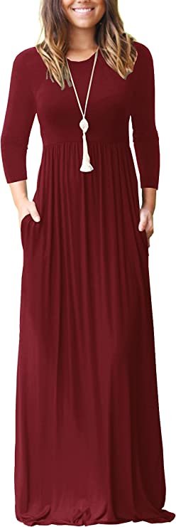 GRECERELLE Women's Casual Maxi Dress Long Sleeve