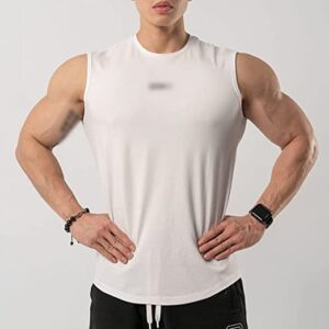 PDGJG Gym Fitness Tank Tops Men Bodybuilding Workout Cotton Sleeveless