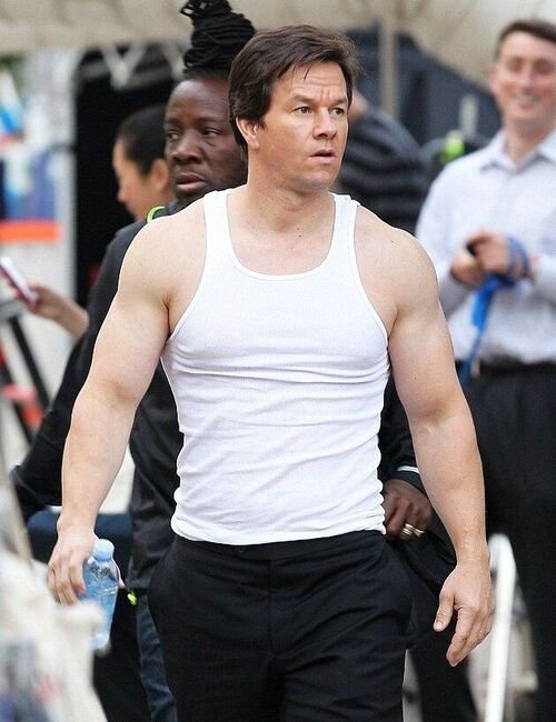The white tank top of Mark Wahlberg