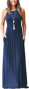 GRECERELLE Women's Sleeveless Racerback Maxi Dress 