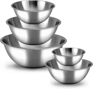 3. WHYSKO Meal Prep Stainless Steel Mixing Bowls